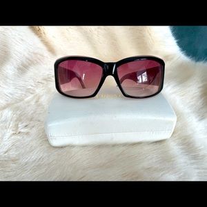 Versace oversized Black and Blush Sunglasses